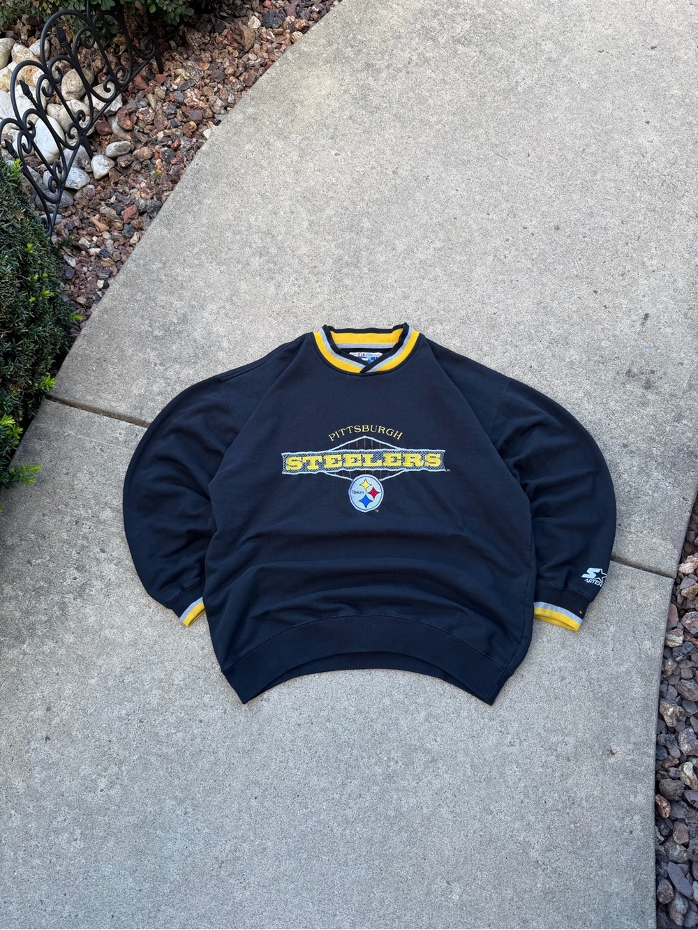 Vintage 90s Pittsburgh Steelers Starter NFL Crew Neck Embroidered Size Large